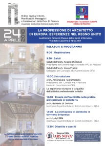MIE Pescara 24 Aprile 2018 evento architettura